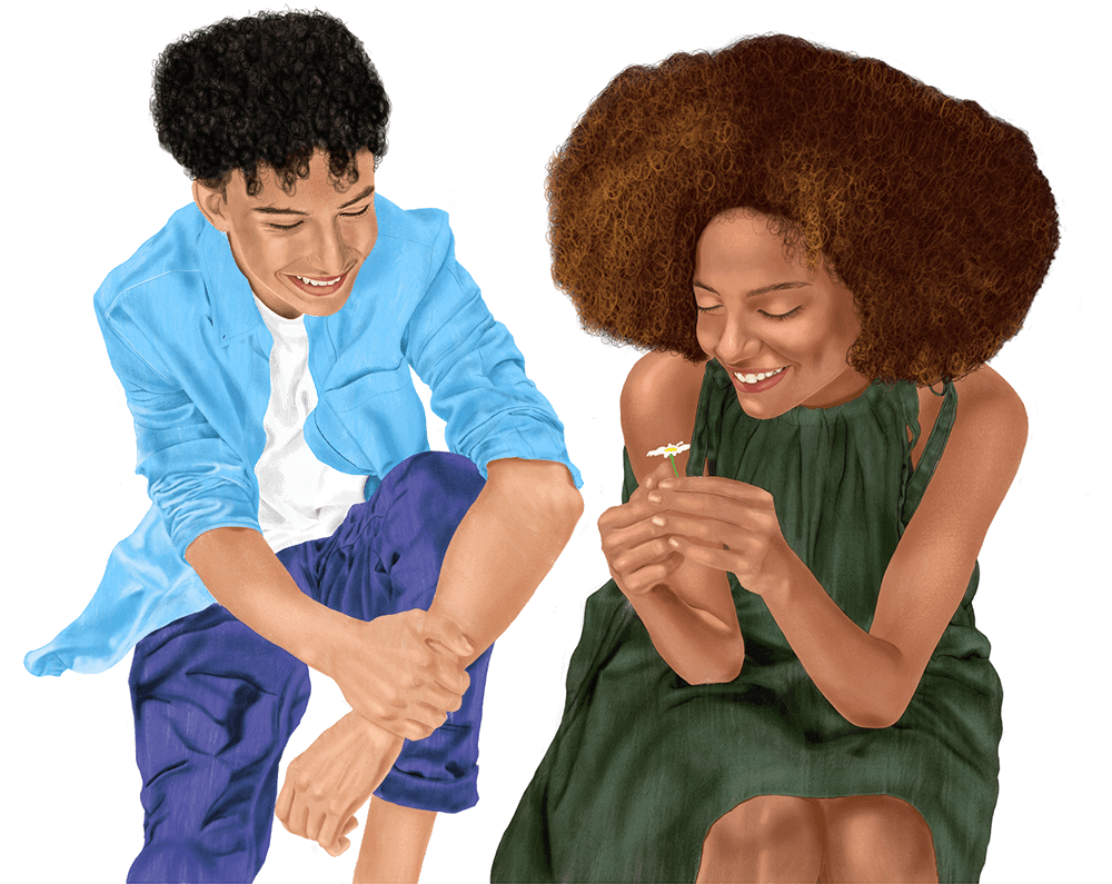 Man and woman joyful
